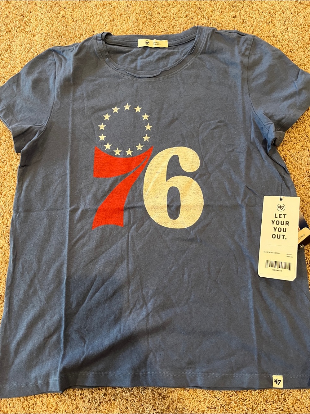 47 ‘76 Graphic Tee - Navy with Red and Cream Print